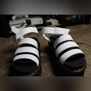 Womens Dr. Martens Blaire Platform Sandal - White Size 8